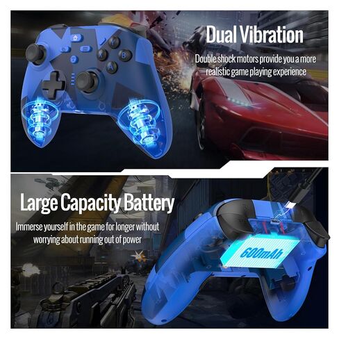 BETMI لوحدة تحكم Xbox اللاسلكية مع مقبس صوت مدمج/Turbo/Hall Effect Joysticks/Macro/Dual Vibration، لوحة ألعاب 2.4 جيجا هرتز متوافقة مع Xbox One، Xbox Series X/S، Xbox One X/S، الكمبيوتر الشخصي (أزرق) in Kuwait