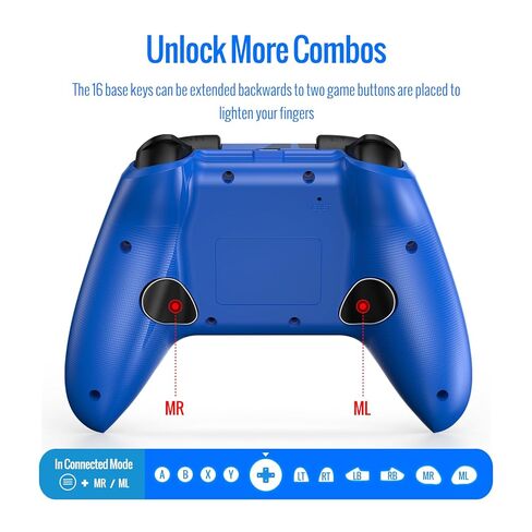 BETMI لوحدة تحكم Xbox اللاسلكية مع مقبس صوت مدمج/Turbo/Hall Effect Joysticks/Macro/Dual Vibration، لوحة ألعاب 2.4 جيجا هرتز متوافقة مع Xbox One، Xbox Series X/S، Xbox One X/S، الكمبيوتر الشخصي (أزرق) in Kuwait