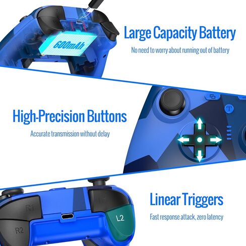 BETMI لوحدة تحكم Xbox اللاسلكية مع مقبس صوت مدمج/Turbo/Hall Effect Joysticks/Macro/Dual Vibration، لوحة ألعاب 2.4 جيجا هرتز متوافقة مع Xbox One، Xbox Series X/S، Xbox One X/S، الكمبيوتر الشخصي (أزرق) in Kuwait