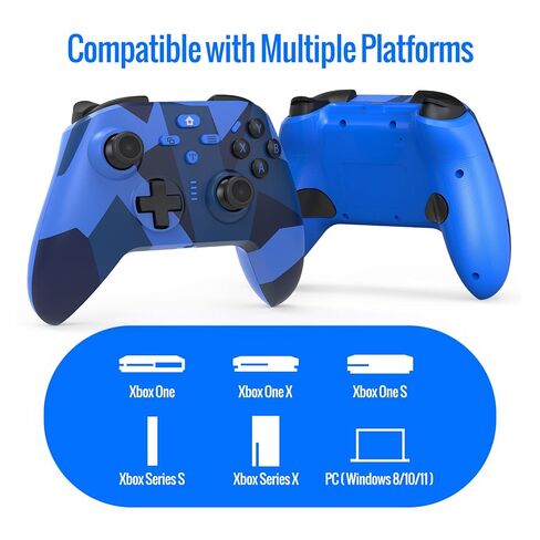 BETMI لوحدة تحكم Xbox اللاسلكية مع مقبس صوت مدمج/Turbo/Hall Effect Joysticks/Macro/Dual Vibration، لوحة ألعاب 2.4 جيجا هرتز متوافقة مع Xbox One، Xbox Series X/S، Xbox One X/S، الكمبيوتر الشخصي (أزرق) in Kuwait