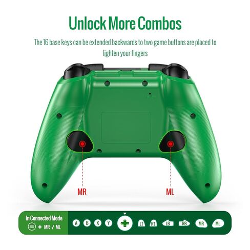 BETMI لوحدة تحكم Xbox اللاسلكية مع مقبس صوت مدمج/Turbo/Hall Effect Joysticks/Macro/Dual Vibration، لوحة ألعاب 2.4 جيجا هرتز متوافقة مع Xbox One، Xbox Series X/S، Xbox One X/S، الكمبيوتر الشخصي (أخضر) in Kuwait