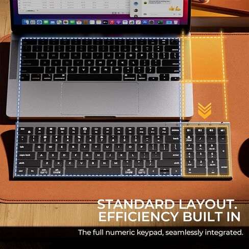 iClever Backlit Bluetooth Keyboard for Mac, BK10 Pro Ultra Slim Wireless Keyboard, Multi-Device, 7-Color Backlight, Standard Full-Size Keys, Rechargeable Compatible with Mac, Windows, iPad, Android in Saudi Arabia