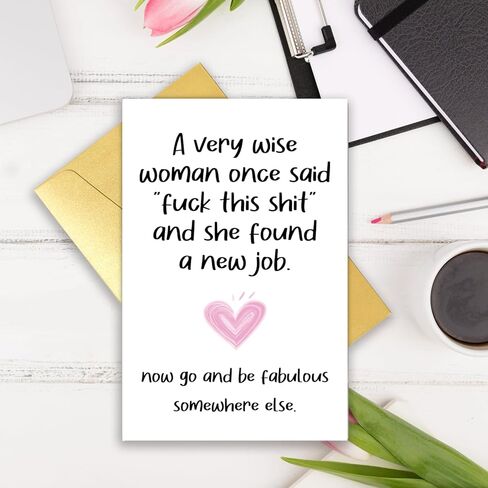 Funny Congrats New Job Card Gift for Her Women, Female Coworker Leaving Card Gift, Bestie Friend Office New Job Cards for Coworker Manager in Saudi Arabia