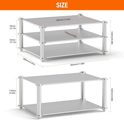 DoukAudio Aluminum Audio Rack Stand: Multi Layer Desktop HiFi Shelf for Amplifier Preamp DAC Ventilated Modular Storage Rack CNC Build Home Studio Setup in Saudi Arabia