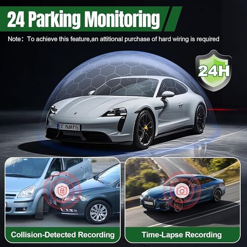4 Channel Dash Cam,360° All-Around View Front Rear Left Right Inside Car Camera,3" IPS Screen,4-Way Dash Cam with 24H Parking Mode,Built-in GPS,8 IR Night Vision,G-Sensor,Free TF Card Included in Saudi Arabia
