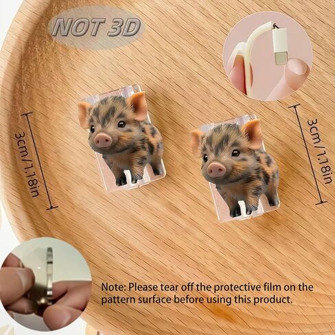 2pcs Acrylic Cable Protector, Little Piglet Close-up Type-C Compatible, Anti-Break Data Cable Cover, Gift Idea,Beautiful and Durable Charging Cable Protective Case(SJXT-008) in Saudi Arabia