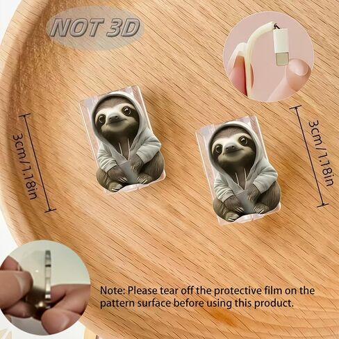 2pcs Acrylic Cable Protector, Sloth in White Hoodie Type-C Compatible, Anti-Break Data Cable Cover, Gift Idea,Beautiful and Durable Charging Cable Protective Case(SJXT-035) in Saudi Arabia