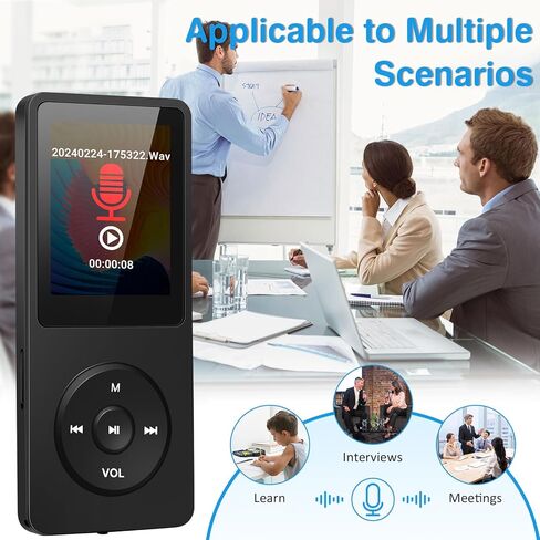 مشغل MP3 مع بلوتوث 5.2، مشغل موسيقى MP3 MP4 محمول بسعة 32 جيجابايت مع مكبر صوت B2، شاشة ملونة TFT مقاس 1.8 بوصة، مسجل صوت، فيديو، راديو FM، كتاب إلكتروني، صوت HiFi، للرياضة والسفر in Saudi Arabia