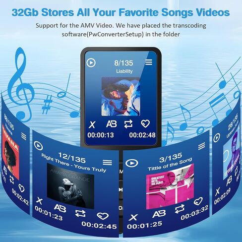 مشغل MP3 مع بلوتوث 5.2، مشغل موسيقى MP3 MP4 محمول بسعة 32 جيجابايت مع مكبر صوت B2، شاشة ملونة TFT مقاس 1.8 بوصة، مسجل صوت، فيديو، راديو FM، كتاب إلكتروني، صوت HiFi، للرياضة والسفر in Saudi Arabia