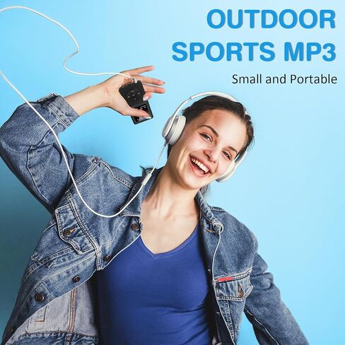 مشغل MP3 مع بلوتوث 5.2، مشغل موسيقى MP3 MP4 محمول بسعة 32 جيجابايت مع مكبر صوت B2، شاشة ملونة TFT مقاس 1.8 بوصة، مسجل صوت، فيديو، راديو FM، كتاب إلكتروني، صوت HiFi، للرياضة والسفر in Saudi Arabia