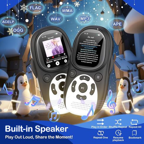 64GB Cute Penguin MP3 Player with Bluetooth 5.3 & Speaker, Portable Music Player for Kids, 2" Screen, 65-Hour Battery Life, FM Radio, Voice Recorder, Volume Limit, Supports 128GB microSD Card in Saudi Arabia