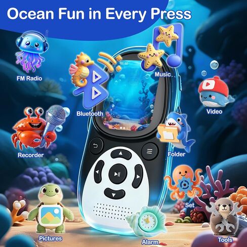 64GB Cute Penguin MP3 Player with Bluetooth 5.3 & Speaker, Portable Music Player for Kids, 2" Screen, 65-Hour Battery Life, FM Radio, Voice Recorder, Volume Limit, Supports 128GB microSD Card in Saudi Arabia