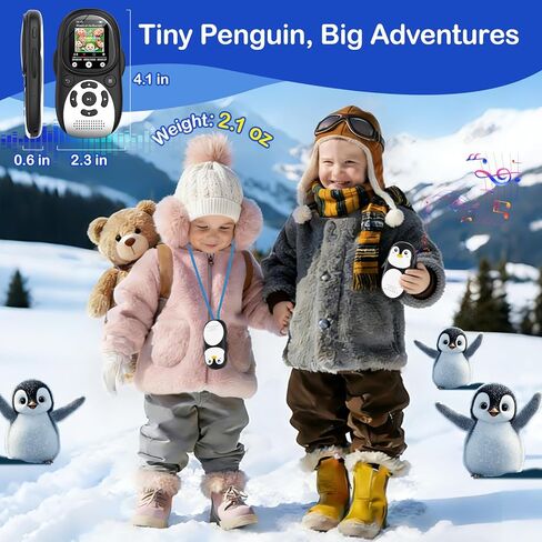 64GB Cute Penguin MP3 Player with Bluetooth 5.3 & Speaker, Portable Music Player for Kids, 2" Screen, 65-Hour Battery Life, FM Radio, Voice Recorder, Volume Limit, Supports 128GB microSD Card in Saudi Arabia