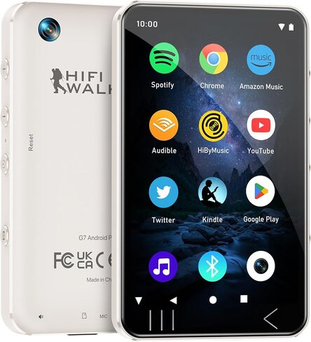 مشغل MP3 HIFI WALKER G7 Android 13 مع بلوتوث وواي فاي، ذاكرة وصول عشوائي 3 جيجابايت، مساحة تخزين إجمالية 144 جيجابايت، مشغل موسيقى MP3 MP4 بشاشة لمس 4 بوصة مع مكبر صوت، إعدادات الكاميرا والتحكم الأبوي (أسود، 144 جيجابايت) in Saudi Arabia