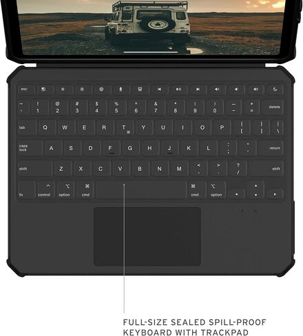 URBAN ARMOR GEAR UAG Designed for iPad 11" A16 (11th Gen 2025) iPad Air 11" M3 (7th Gen 2025) Case, Rugged Case with USB-C Keyboard US English - Military Grade Folio Cover with Pencil Holder, Black in Saudi Arabia