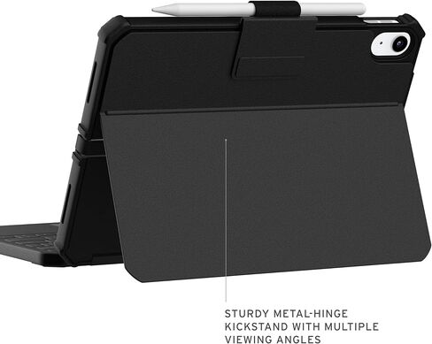 URBAN ARMOR GEAR UAG Designed for iPad 11" A16 (11th Gen 2025) iPad Air 11" M3 (7th Gen 2025) Case, Rugged Case with USB-C Keyboard US English - Military Grade Folio Cover with Pencil Holder, Black in Saudi Arabia