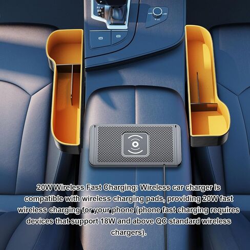 Diyeeni Car Wireless Charging Pad, 20W Fast Non Slip Charger Pad with Cigar Lighter Adapter, Overheat Prevention Design, Compatible with iOS 17 16 15 14 13 12 Pro Max in Saudi Arabia