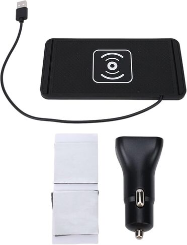 Diyeeni Car Wireless Charging Pad, 20W Fast Non Slip Charger Pad with Cigar Lighter Adapter, Overheat Prevention Design, Compatible with iOS 17 16 15 14 13 12 Pro Max in Saudi Arabia