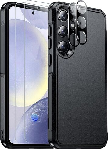 جراب SPIDERCASE مصمم لهاتف Samsung Galaxy S24 Plus، [حماية من السقوط بدرجة عسكرية 10 أقدام] جراب هاتف عالي التحمل مضاد للصدمات لهاتف Galaxy S24 Plus 6.7 بوصة، أسود in Kuwait