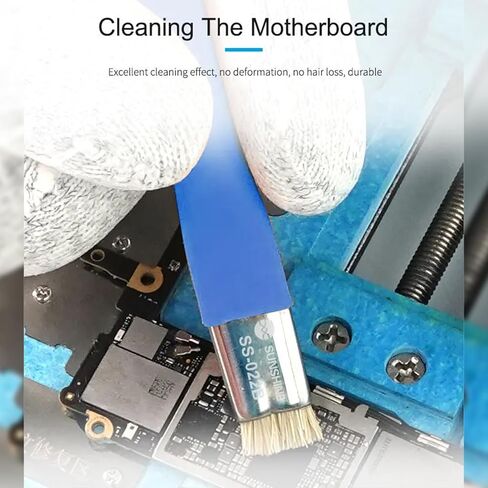 2Pcs Double Head ESD Safe Brush, Anti-Static Phone Motherboard PCB Cleaning Brush for Mobile Phone PC Repair Electronic Components Circuit Board IC Clean Remove Glue Tools,Blue in Saudi Arabia