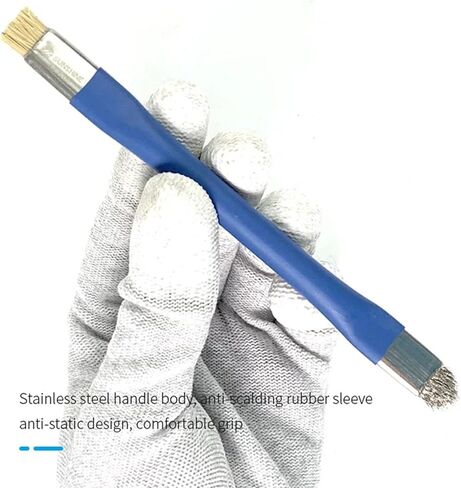 2Pcs Double Head ESD Safe Brush, Anti-Static Phone Motherboard PCB Cleaning Brush for Mobile Phone PC Repair Electronic Components Circuit Board IC Clean Remove Glue Tools,Blue in Saudi Arabia