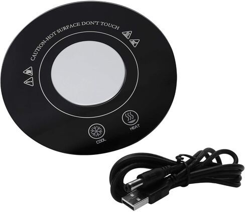Generic USB Electric Cup Warmer Cooler, Dual Purpose Fast Cooling Heating Coaster, Constant Temperature Cup Warmer with Intelligent Touch Switch, Ideal for Home Office Beer Beverage in Saudi Arabia