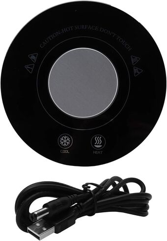 Generic USB Electric Cup Warmer Cooler, Dual Purpose Fast Cooling Heating Coaster, Constant Temperature Cup Warmer with Intelligent Touch Switch, Ideal for Home Office Beer Beverage in Saudi Arabia