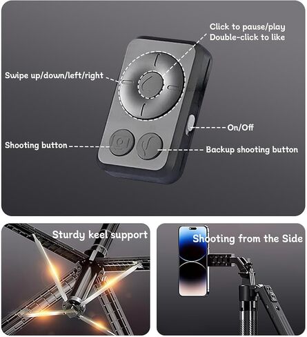 C12C AI Tracking Selfie Stick Tripod, Auto-Follow Magnetic Phone Mount for Vlog Live Video, 72" Extendable Bluetooth Remote Tripod Stand for iPhone Android, YouTube TikTok Streaming in Saudi Arabia