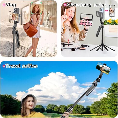C12C AI Tracking Selfie Stick Tripod, Auto-Follow Magnetic Phone Mount for Vlog Live Video, 72" Extendable Bluetooth Remote Tripod Stand for iPhone Android, YouTube TikTok Streaming in Saudi Arabia