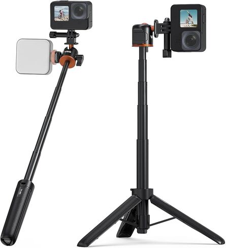 VRIG 21.5" Selfie Stick Tripod for Go Pro with Cold Shoe Mount, 360° Ball Head, Portable Vlog Handle Grip Action Camera Selfie Stick for Go Pro Hero 13/12/11/10/9,DJI Action 5 Pro/4,Insta 360 Ace Pro in Saudi Arabia