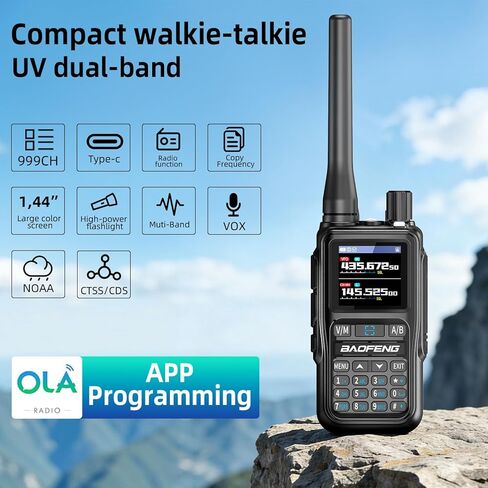 Baofeng Radio UV-5R Mini Ham Radio Handheld Long Range Two-Way Emergency Radio with USB-C Rechargeable & APP Programming | NOAA Weather Radio Scan, 999 Channels, Dual PTT, Survival & Outdoor in Saudi Arabia