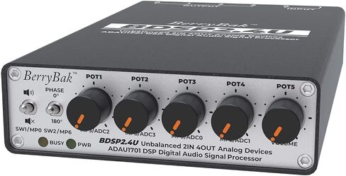 ADAU1701 DSP Preamp 2 in 4 Out 2.1 4.0 2-Way Digital Crossover EQ Bass Enhancement مع Sigmastudio DSP PC UI BDSP2.4U in Kuwait