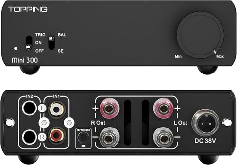 Topping Mini300 HiFi Amplifier, Fully Balanced 140W Compact Desktop Stereo Amp, RCA/TRS to Speaker Pura Ampli for E30II E50 D50III E70, Black in Saudi Arabia
