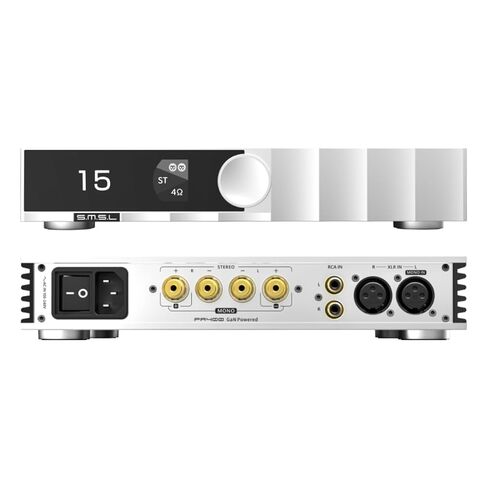 مكبر صوت SMSL PA400 GaN HiFi | 250 واط ستيريو فئة D أمبير | XLR-متوازن، RCA، XLR-إدخال أحادي | مكبرات الصوت المنزلية لسطح المكتب من نيتريد الغاليوم in Saudi Arabia