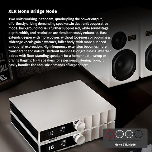 مكبر صوت SMSL PA400 GaN HiFi | 250 واط ستيريو فئة D أمبير | XLR-متوازن، RCA، XLR-إدخال أحادي | مكبرات الصوت المنزلية لسطح المكتب من نيتريد الغاليوم in Saudi Arabia
