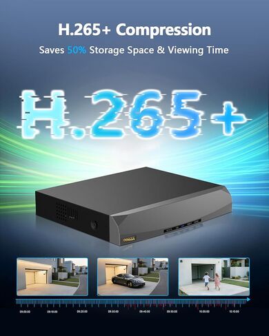 OOSSXX 8.0/4K Megapixel Security POE NVR Network Video Recorder, Supports up to 8MP/4K IP Cameras, Max to 8TB Hard Drive (16-Channel No HDD) in Saudi Arabia