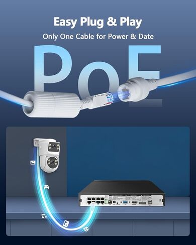 OOSSXX 8.0/4K Megapixel Security POE NVR Network Video Recorder, Supports up to 8MP/4K IP Cameras, Max to 8TB Hard Drive (16-Channel No HDD) in Saudi Arabia
