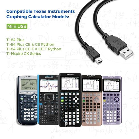 Mini USB to USB-A Charging Cable for Logitech Creators Blue Yeti USB Microphone, Garmin GPS, PS3 Controller, TI-84 Plus CE Graphing Calculator, Camera, Dash Cam, MP3 & More in Saudi Arabia