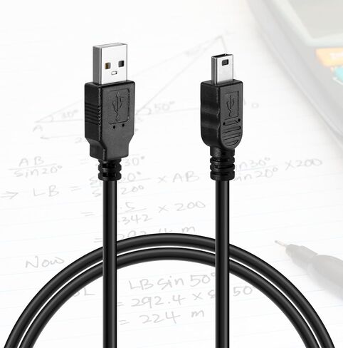Mini USB to USB-A Charging Cable for Logitech Creators Blue Yeti USB Microphone, Garmin GPS, PS3 Controller, TI-84 Plus CE Graphing Calculator, Camera, Dash Cam, MP3 & More in Saudi Arabia