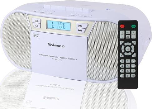 Boombox CD Player Portable, Cassette Player Combo with CD MP3 Bluetooth AUX TF USB FM Radio AC/DC Powered, Boom Box with Remote Control, Headphone Jack, Stereo Sound for Home,Kids,Gift in Saudi Arabia