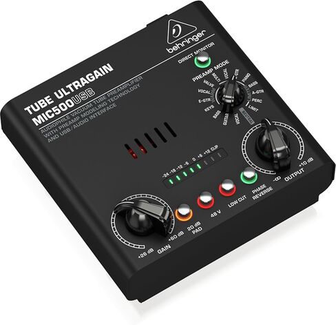 Behringer TUBE ULTRAGAIN MIC500USB مضخم صوت أنبوبي مفرغ مع تقنية النمذجة Preamp وواجهة USB/الصوت in Saudi Arabia