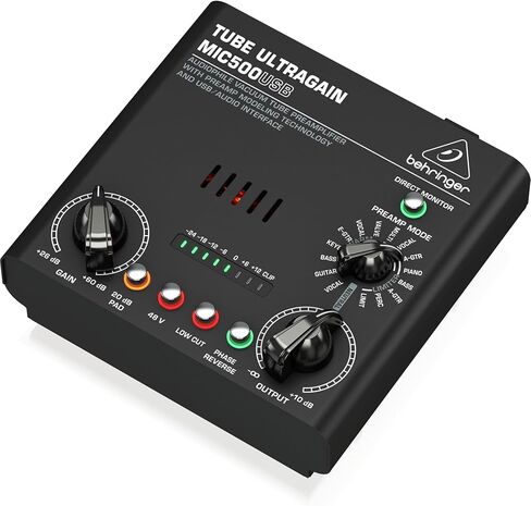 Behringer TUBE ULTRAGAIN MIC500USB مضخم صوت أنبوبي مفرغ مع تقنية النمذجة Preamp وواجهة USB/الصوت in Saudi Arabia