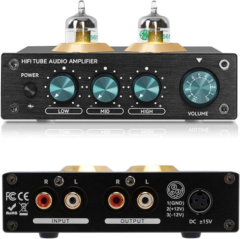 Phono Preamp, Bench Preamplifier, Hi Fi Tube Stereo Audio Amplifier, Hi Fi Audiophile Preamplifier for Home Audio Record Player Sound System (US Plug) in Saudi Arabia