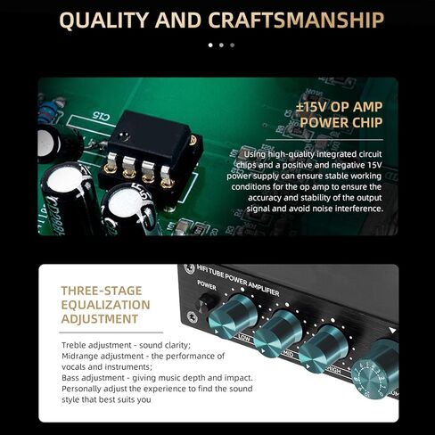 Phono Preamp, Bench Preamplifier, Hi Fi Tube Stereo Audio Amplifier, Hi Fi Audiophile Preamplifier for Home Audio Record Player Sound System (US Plug) in Saudi Arabia