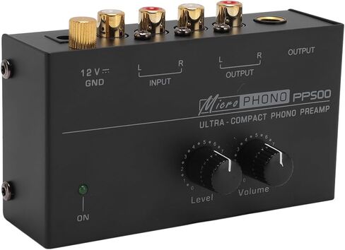 Phonograph Preamp، التحكم المستقل في مستوى الصوت Phono Preamp، ضوضاء منخفضة للغاية 1/4 بوصة مدخل إخراج لمشغل التسجيل (قابس أمريكي 100‑240 فولت)، BusoThou3hsri4vf-11 in Kuwait