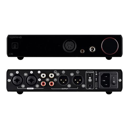مضخم سماعة الرأس Topping L70 المتوازن بالكامل NFCA، مضخم سماعة الرأس HiFi 7500mWx2، 4-Pin XLR/4.4 مم متوازن/6.35 مم SE مقبس سماعة الأذن/مخرج الخط XLR/TRS/RCA مدخل مكبر الصوت المنزلي (فضي) in Saudi Arabia