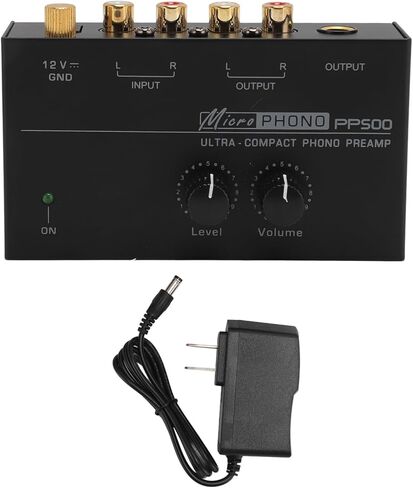 Phonograph Preamp، التحكم المستقل في مستوى الصوت Phono Preamp، ضوضاء منخفضة للغاية 1/4 بوصة مدخل إخراج لمشغل التسجيل (قابس أمريكي 100‑240 فولت)، BusoThou3hsri4vf-11 in Kuwait