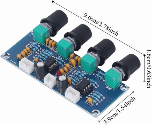 وحدة Preamp ثنائية القناة NE5532 لوحة تحكم نغمة رقاقة لمكبرات الصوت الرقمية 12-24 فولت تيار مستمر مع ضبط الجهير/المتوسط/العالي (XH-A901) in Kuwait