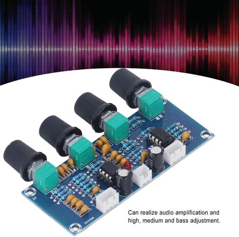 وحدة Preamp ثنائية القناة NE5532 لوحة تحكم نغمة رقاقة لمكبرات الصوت الرقمية 12-24 فولت تيار مستمر مع ضبط الجهير/المتوسط/العالي (XH-A901) in Kuwait