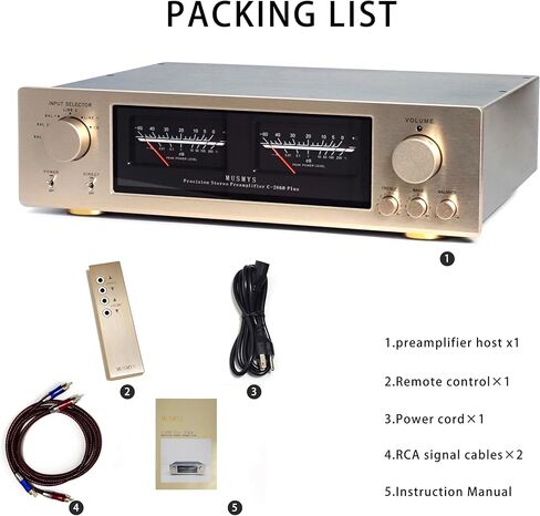 MUSMYS Pure Class A Preamplifier مرجعي متوازن بالكامل Golden Voice C-2860 Plus 2.0 قناة HiFi Home Audio Preamp Bass تحكم مستقل ثلاثي in Saudi Arabia